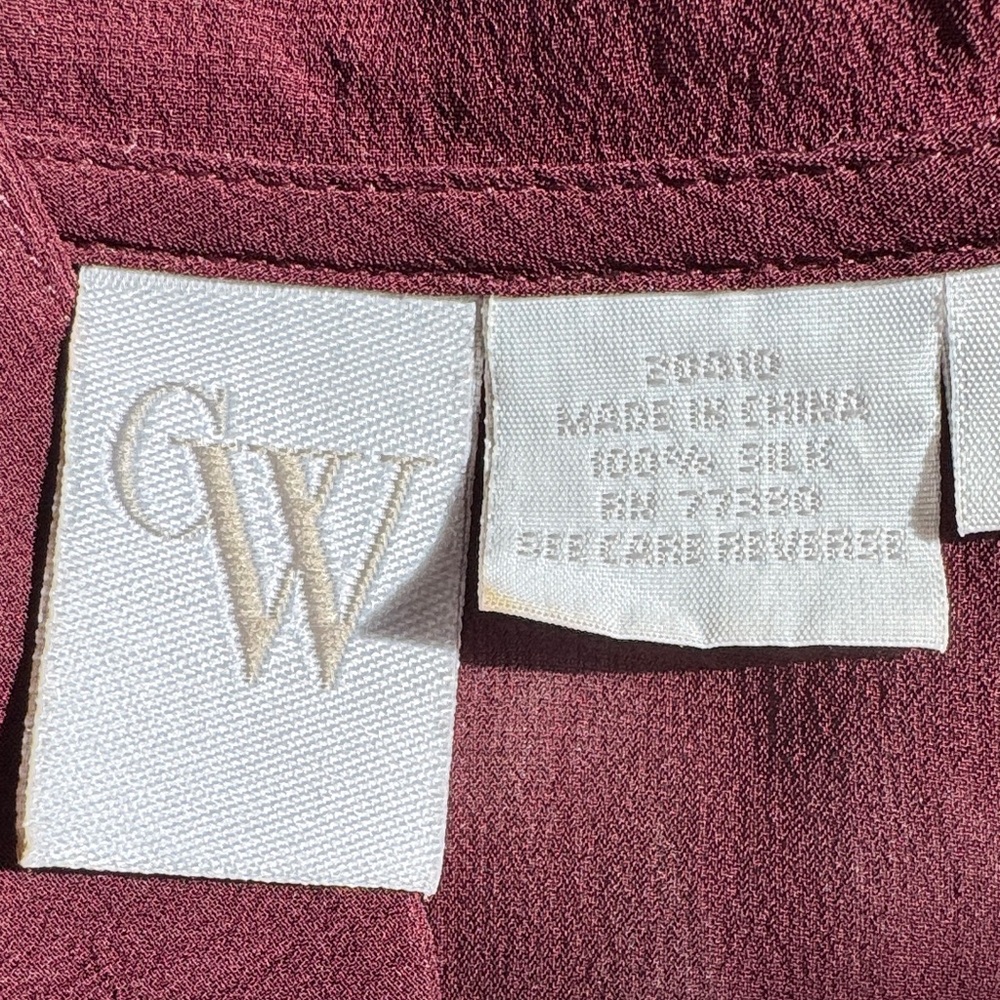 CW, Burgundy Ruffle Blouse - Picture 10 of 11